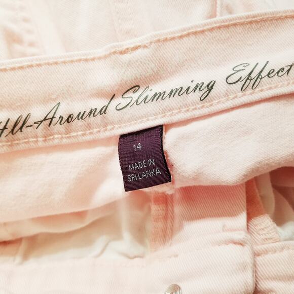 Women's Gloria Vanderbilt Amanda All Around Slimming Pink Denim Capris Size 14 - Picture 5 of 8